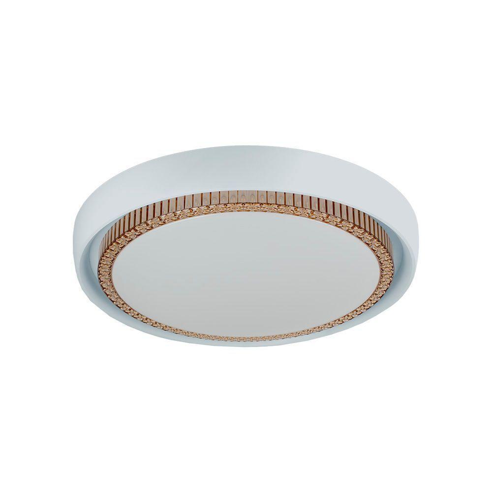 Plafon Led Blumenau àurea De Sobrepor 24w Bivolt Branco - Dourado - 3
