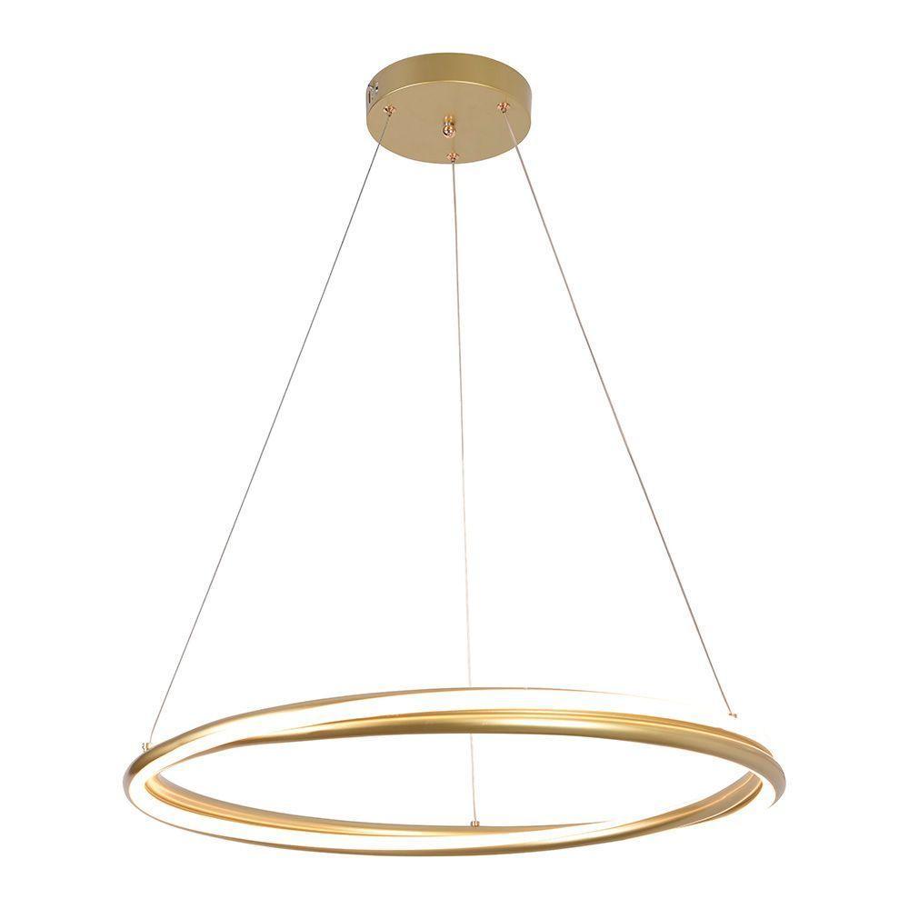 Lustre Pendente Nordecor Euni 2871 60cm Dourado Fosco Led Bivolt - 3