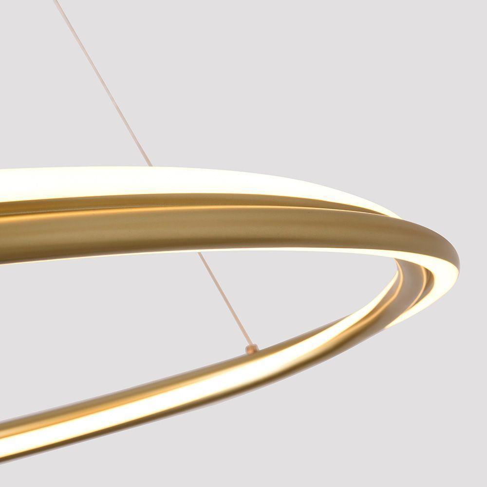 Lustre Pendente Nordecor Euni Odi 2872 80cm Dourado Fosco Led Bivolt - 4