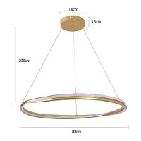 Lustre Pendente Nordecor Euni Odi 2872 80cm Dourado Fosco Led Bivolt - 2