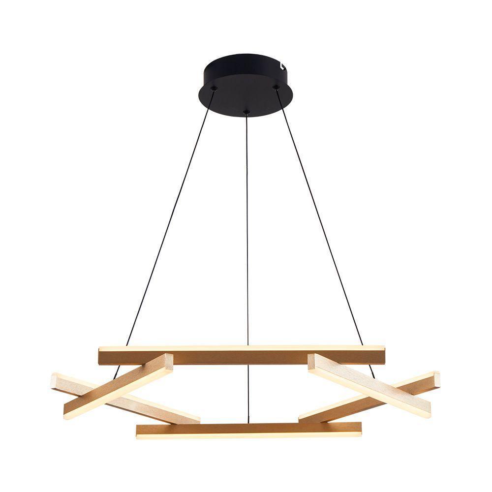 Lustre Pendente Nordecor Wida 2788 Preto - Ouro Champagne Led Bivolt Preto - Ouro Champagne 2788 - 3