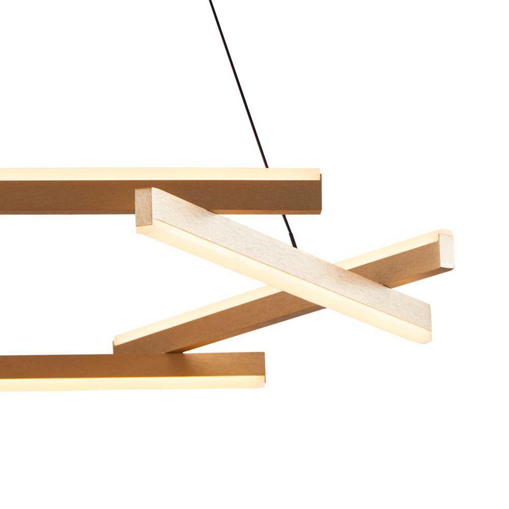 Lustre Pendente Nordecor Wida 2788 Preto - Ouro Champagne Led Bivolt Preto - Ouro Champagne 2788 - 5