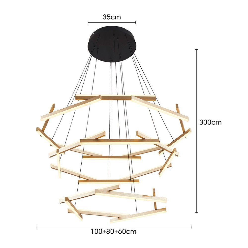 Lustre Pendente Nordecor Wida 2785 Preto - Ouro Champagne Led Bivolt Preto - Ouro Champagne 2785 - 2