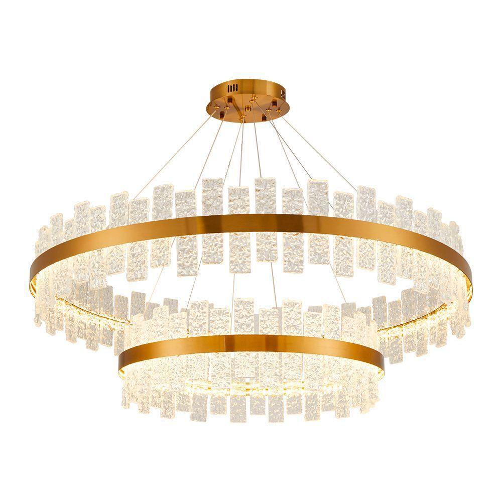 Lustre Pendente Nordecor Lowy 2763 Dourado Brilho Led Bivolt - 1