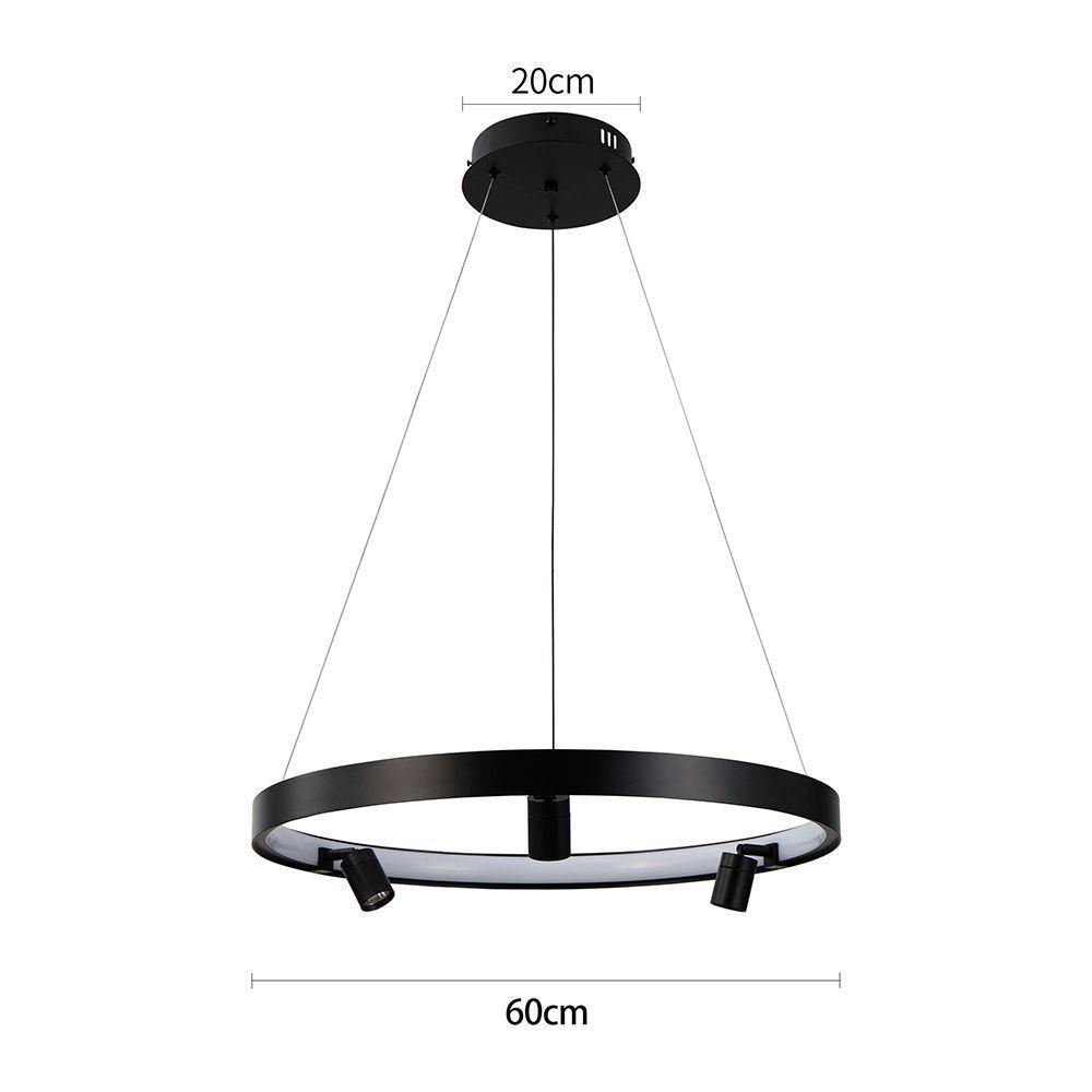 Lustre Pendente Nordecor Lilla 2539 Preto Led Bivolt - 2