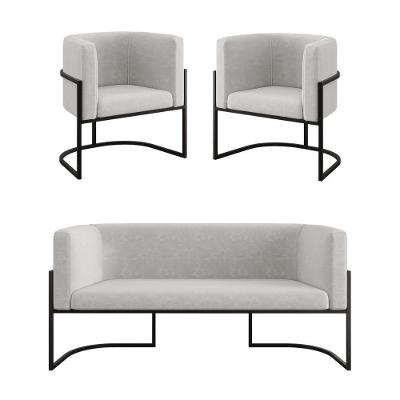 Kit Poltronas Sofá Lugares Para Recepção Balaqui Bege