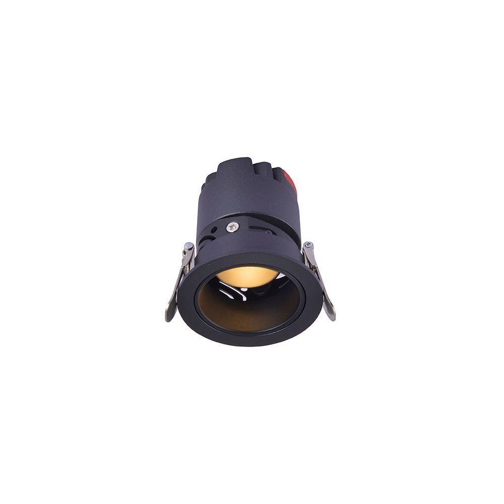 Spot De Embutir Nordecor Zagle Redondo Led Alto Irc 97 5w Bivolt Preto 2700k Luz Amarela - 1