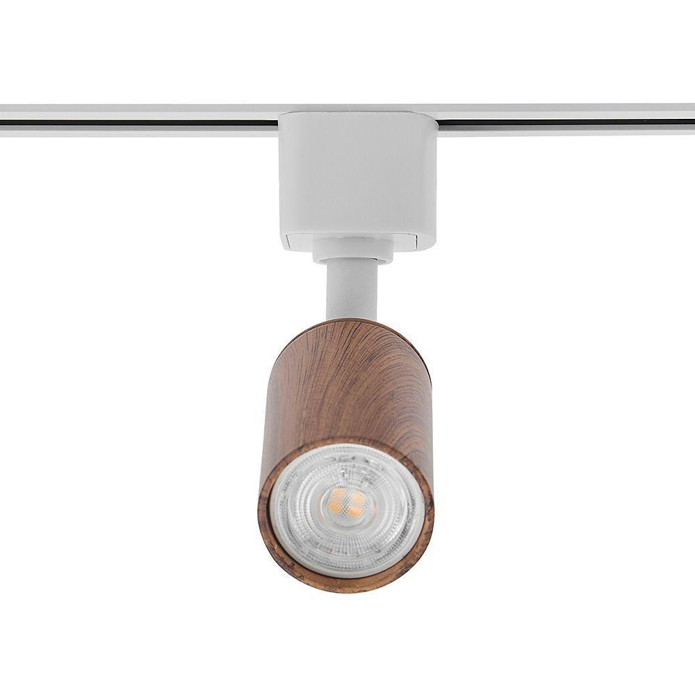 Spot Direcionável Para Trilho Eletrificado Nordecor Holzi Mr11 Gu10 Bivolt Imbuia - Branco 6601 - 2