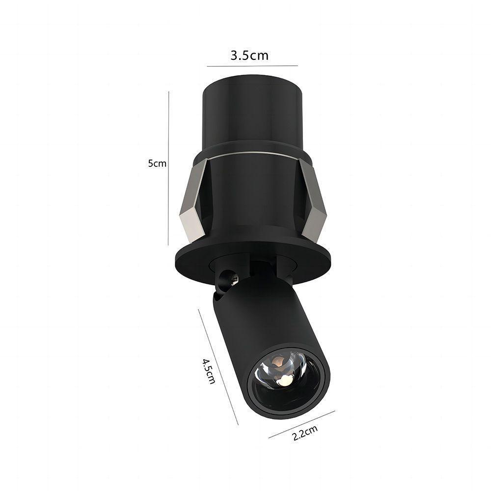 Spot De Embutir Retrátil Nordecor Mali Led Alto Irc 90 3w Bivolt Preto 3000k Luz Amarela 6545 - 3