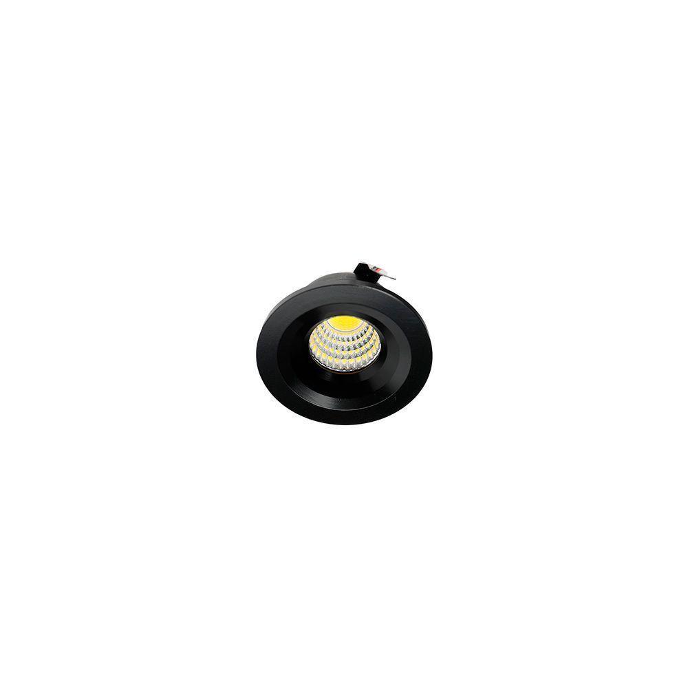 Spot De Embutir Para Móvel Nordecor Elysa Mini Redondo Led 3w Bivolt Preto 3000k Luz Amarela - 1