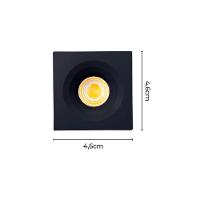 Spot De Embutir Para Móvel Nordecor Elysa Mini Quadrado Led 3w Bivolt Preto 3000k Luz Amarela - 5