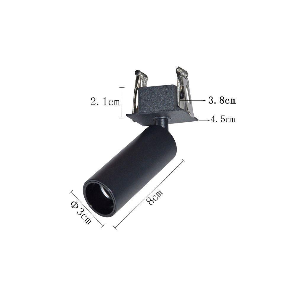 Spot Direcionável De Embutir Nordecor Kona Canopla Quadrada Led Alto Irc 97 3w Bivolt Preto 2700k Luz Amarela - 2