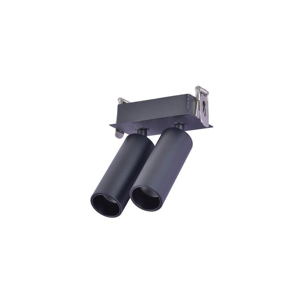 Spot Direcionável De Embutir Nordecor Kona Duplo Led Alto Irc 97 Bivolt Preto 2700k Luz Amarela - 1