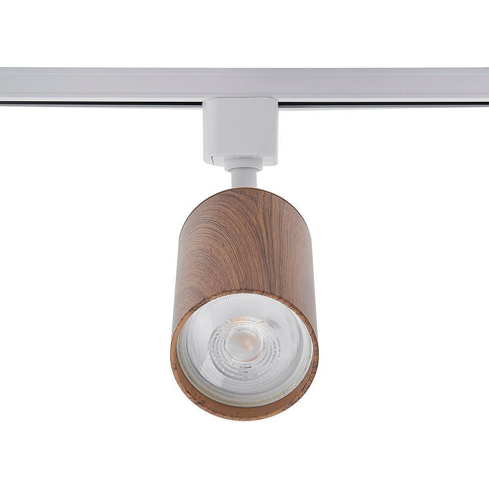 Spot Direcionável Para Trilho Eletrificado Nordecor Holzi Par20 E27 Bivolt Imbuia - Branco 6605 - 2