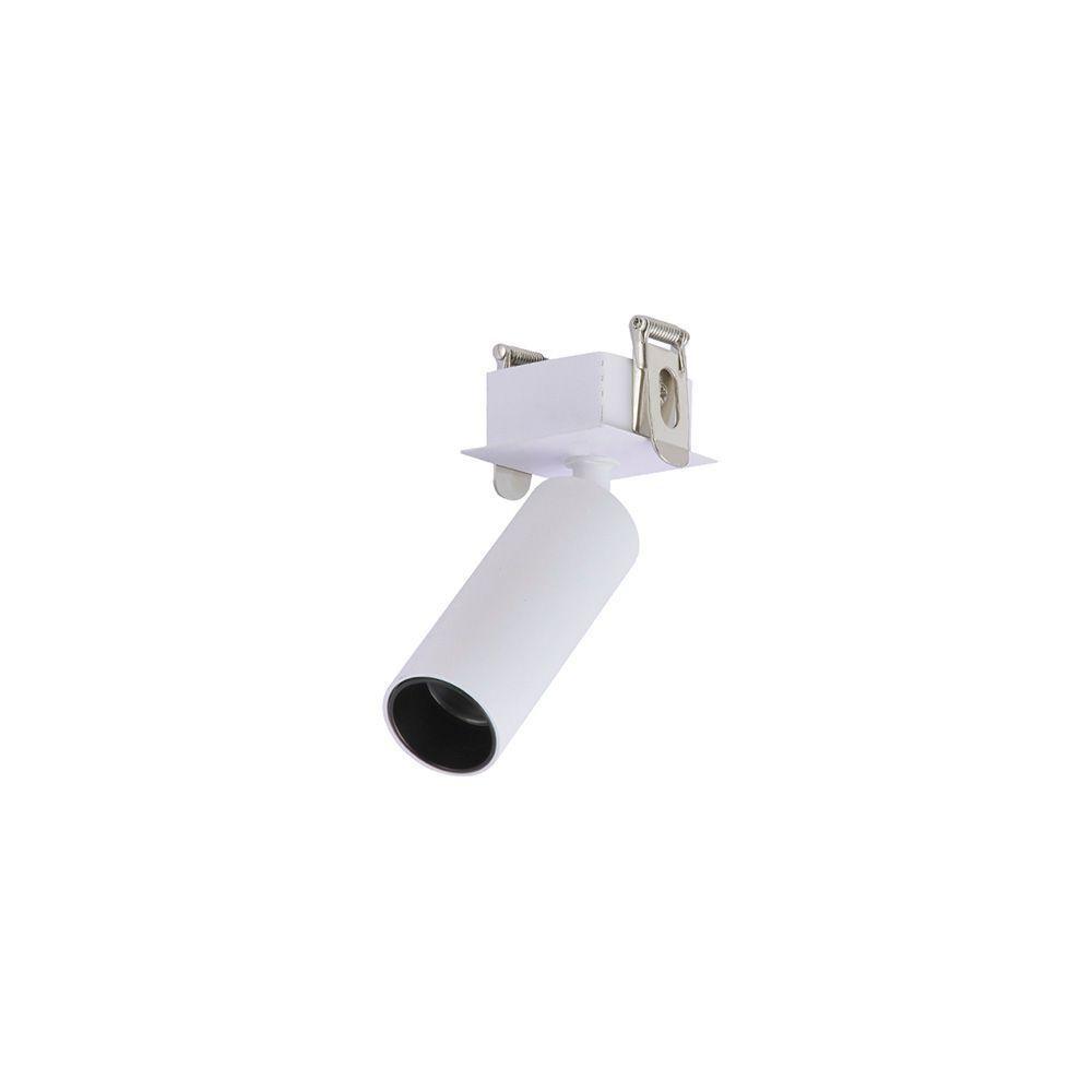 Spot Direcionável De Embutir Nordecor Kona Canopla Quadrada Led Alto Irc 97 3w Bivolt Branco 2700k Luz Amarela - 1