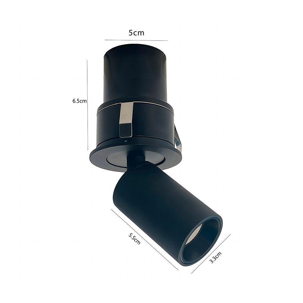 Spot De Embutir Retrátil Nordecor Mali Led Alto Irc 90 5w Bivolt Preto 3000k Luz Amarela 6547 - 3