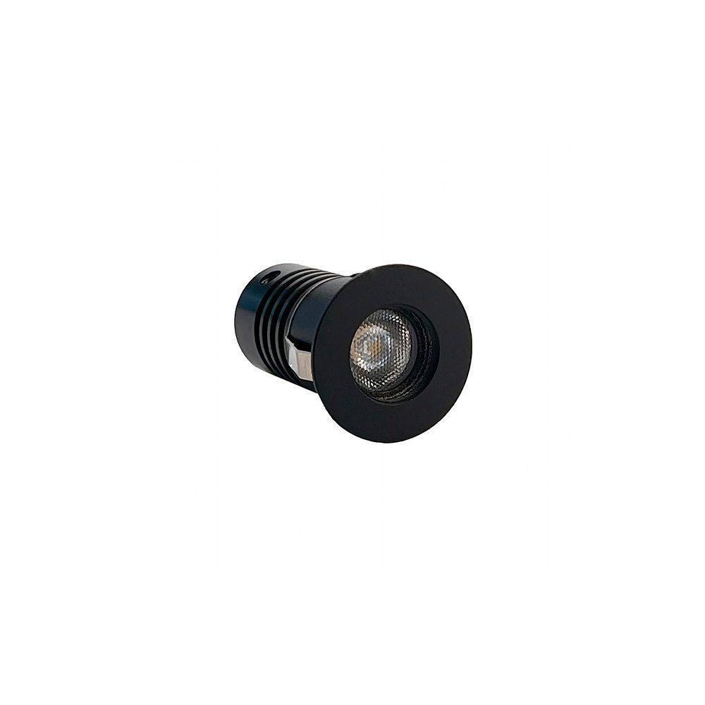 Spot De Embutir Nordecor Auko Mini Redondo Led Alto Irc 90 1w Bivolt Preto 3000k Luz Amarela 6529 - 1