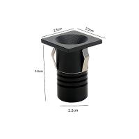 Spot De Embutir Nordecor Auko Ono Mini Quadrado Led Alto Irc 90 1w Bivolt Preto 3000k Luz Amarela 6535 - 2