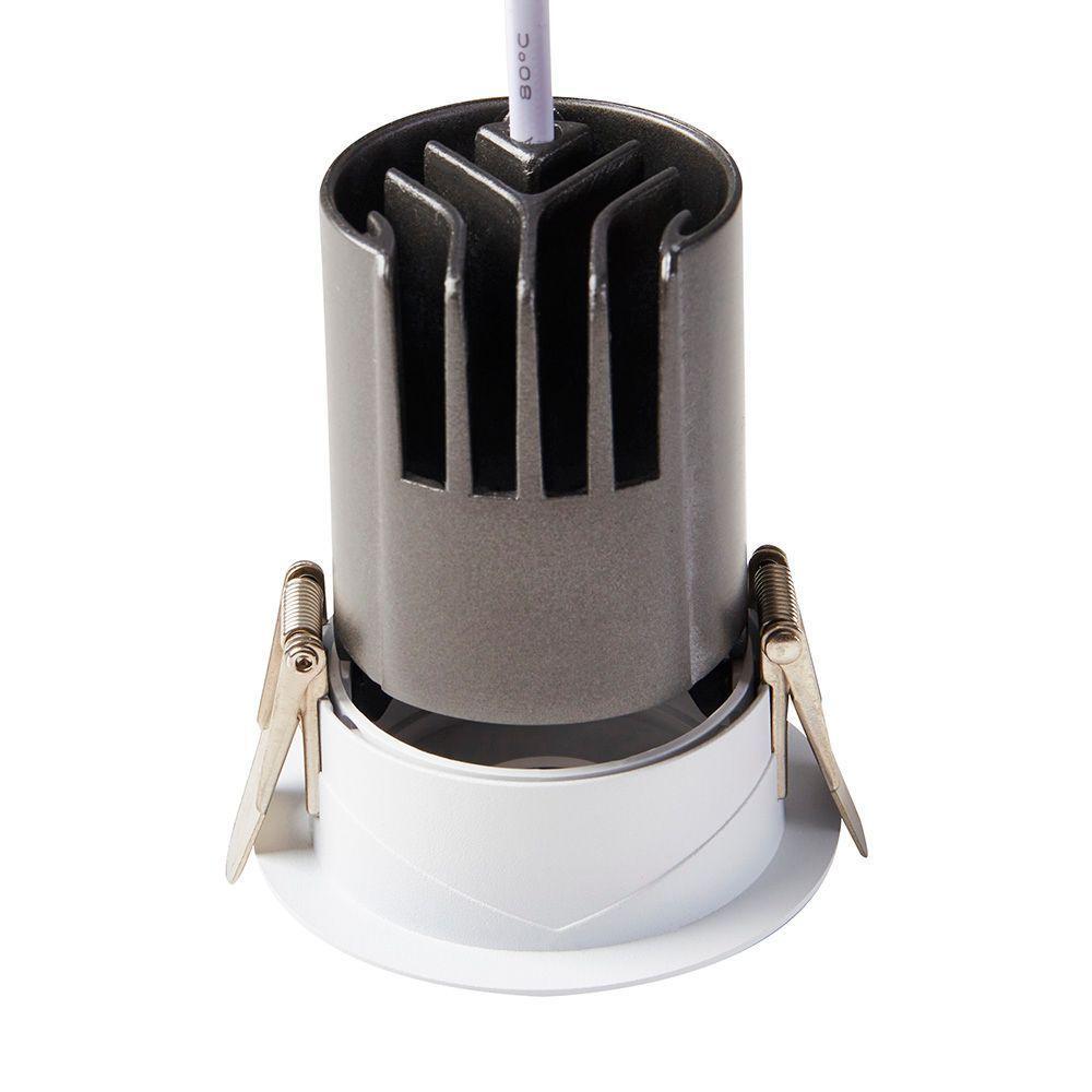 Spot De Embutir Nordecor Zaon Redondo Led Alto Irc 97 7w Bivolt Branco 2700k Luz Amarela 6512 - 3