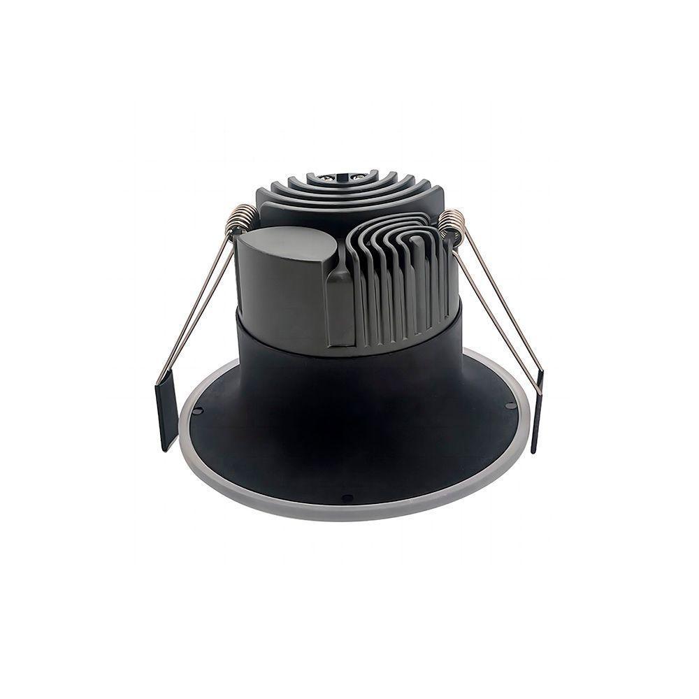 Spot De Embutir Nordecor Eton Mini Redondo Led Alto Irc 90 7w Bivolt Preto 3000k Luz Amarela 6549 - 1