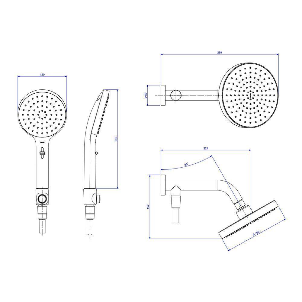 Chuveiro Deca Flex Plus 2083.c.des De Parede Com Desviador Cromado - 2
