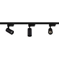 Trilho Eletrificado Com 3 Spots Led Up Blumenau 15w Bivolt Preto 6500k Luz Branca - 1