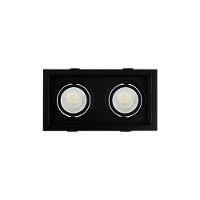 Spot De Embutir Recuado Nordecor Flea Duo Para 2 Lâmpadas Mr16 Gu10 Bivolt Preto 6332 - 1