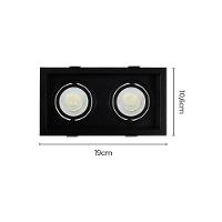 Spot De Embutir Recuado Nordecor Flea Duo Para 2 Lâmpadas Mr16 Gu10 Bivolt Preto 6332 - 2