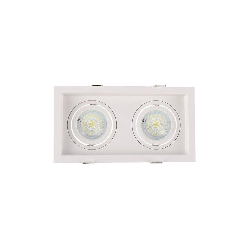 Spot De Embutir Recuado Nordecor Flea Duo Para 2 Lâmpadas Mr16 Gu10 Bivolt Branco 6331 - 1