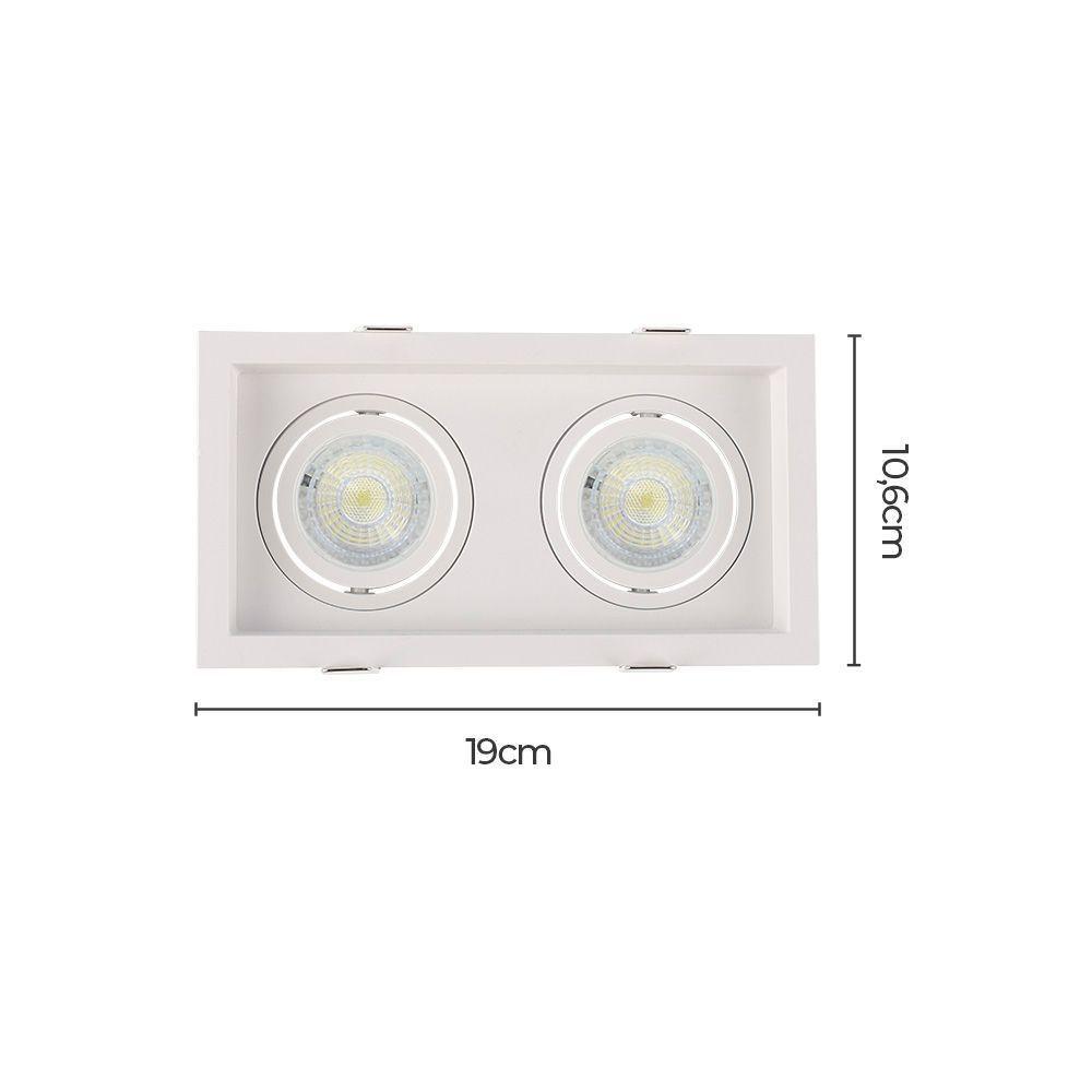 Spot De Embutir Recuado Nordecor Flea Duo Para 2 Lâmpadas Mr16 Gu10 Bivolt Branco 6331 - 2