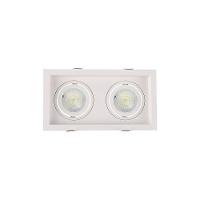 Spot De Embutir Recuado Nordecor Flea Duo Para 2 Lâmpadas Mr16 Gu10 Bivolt Branco 6331 - 1