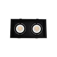 Spot De Embutir Recuado Nordecor Flea Duo Para 2 Lâmpadas Par20 E27 Bivolt Preto 6334 - 1