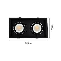 Spot De Embutir Recuado Nordecor Flea Duo Para 2 Lâmpadas Par20 E27 Bivolt Preto 6334 - 2