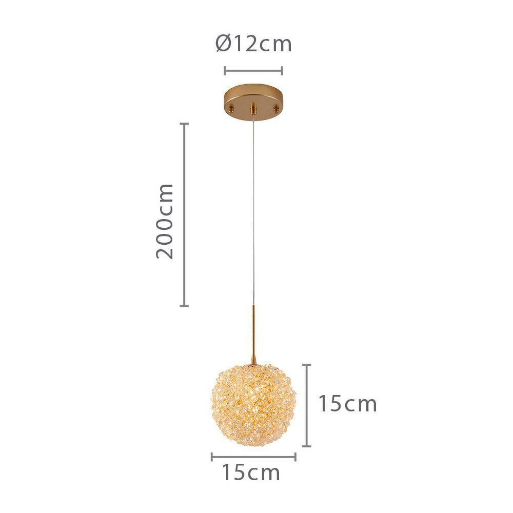 Lustre Pendente Nordecor Jou 2736 Ouro Champagne G9 Bivolt - 2