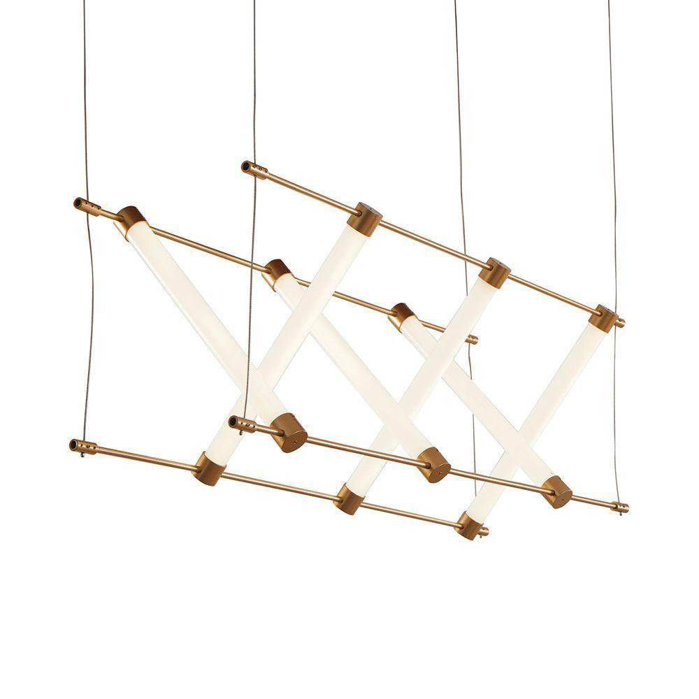 Lustre Pendente Nordecor Juli 2732 Dourado Fosco Led Bivolt - 1