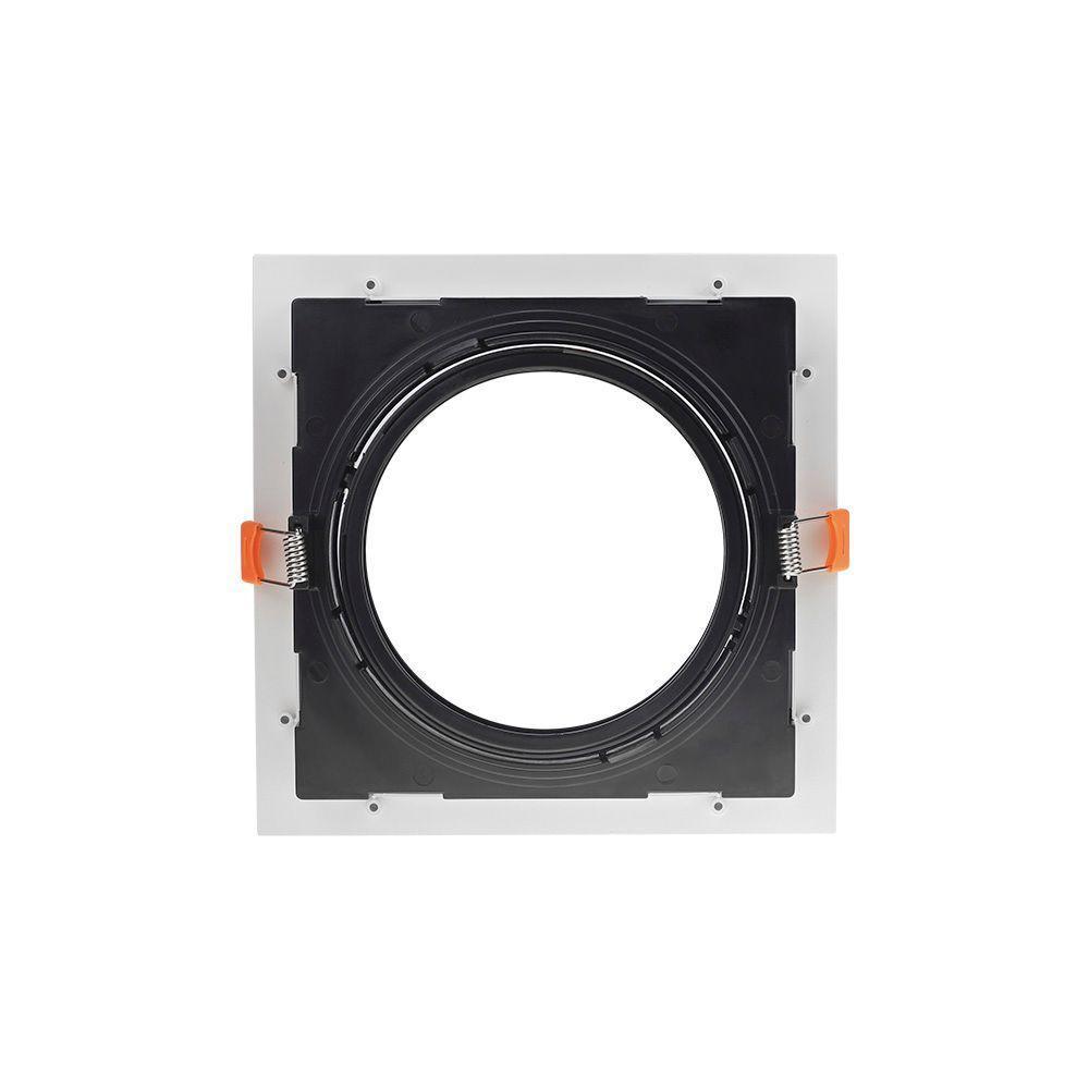 Spot De Embutir Recuado Nordecor Flea Para 1 Lâmpada Ar111 Quadrado Branco E Preto 6201 - 3