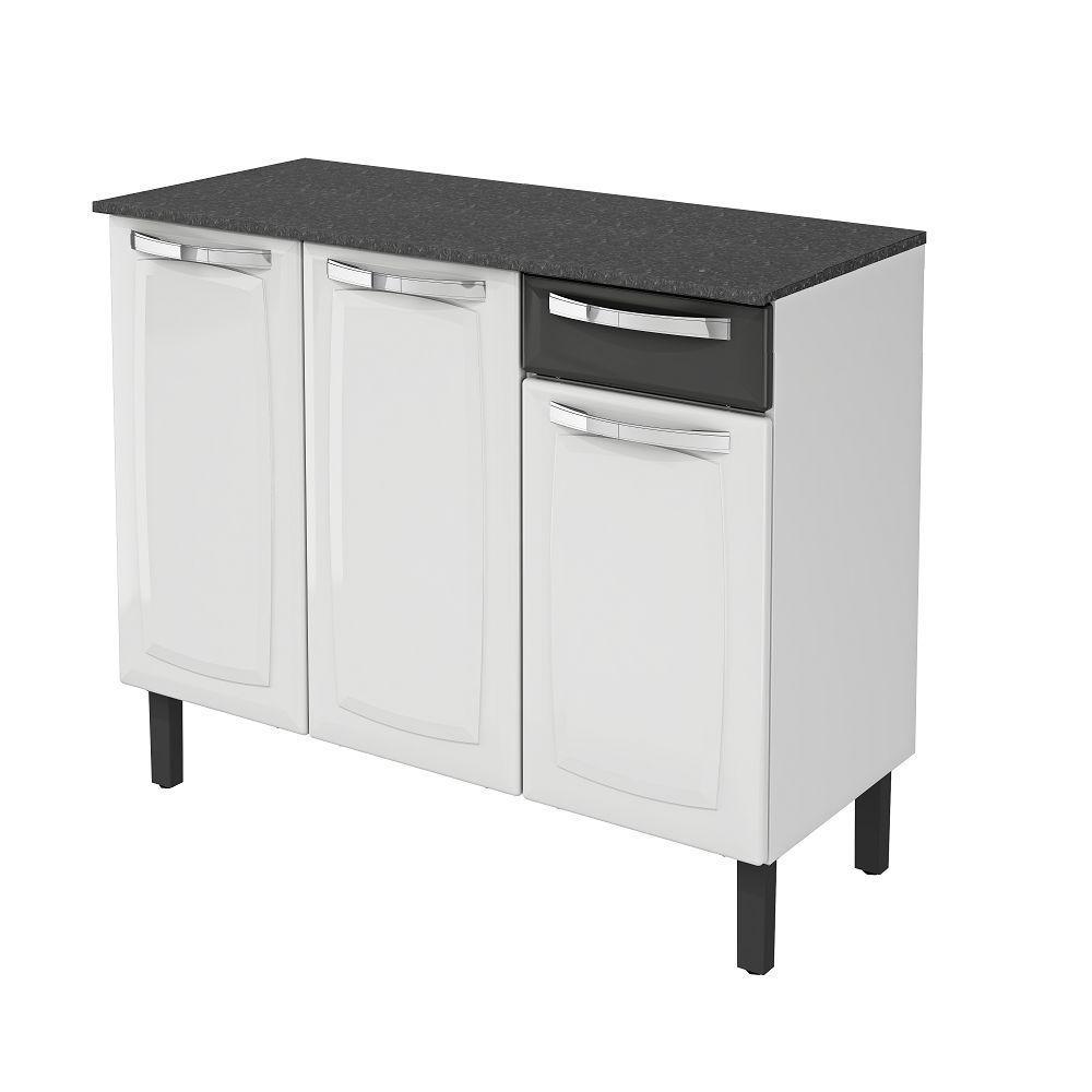 Balcão Aço 3 Portas 2 Gavetas C-tampo Rose - Itatiaia - 4