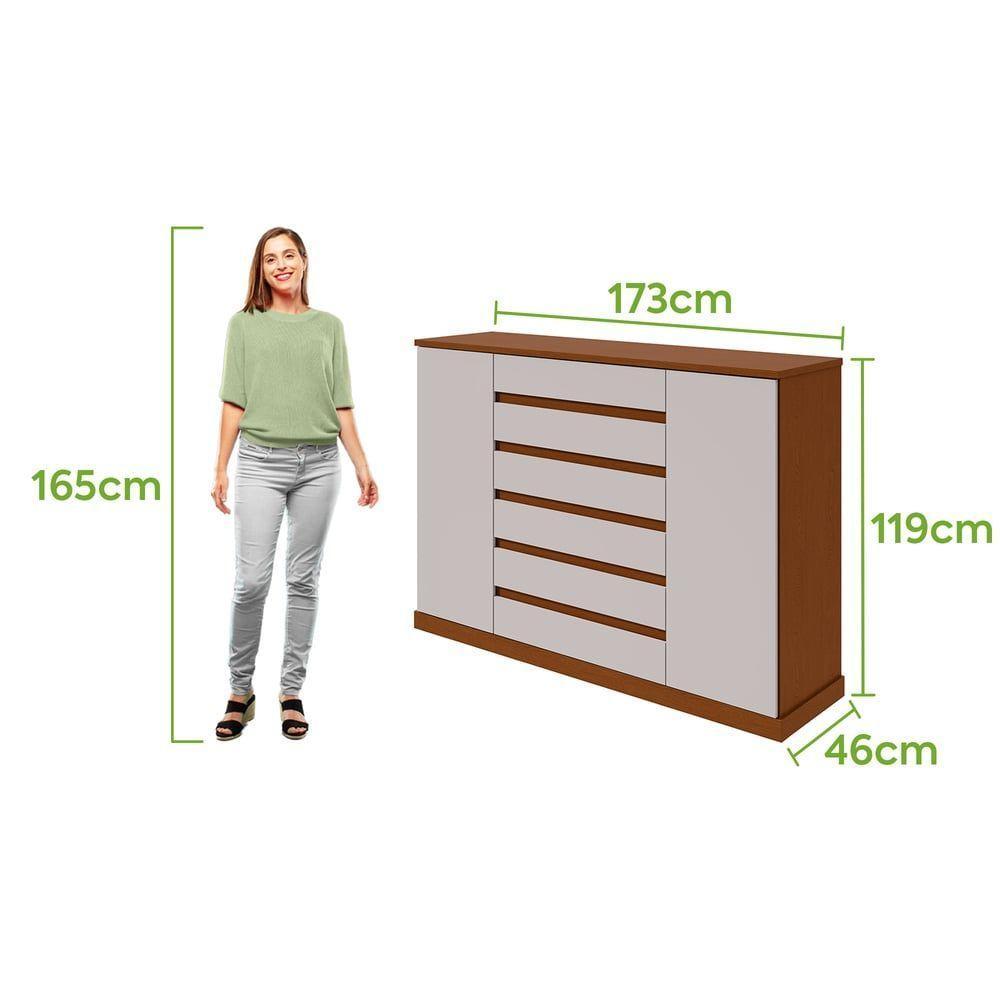 Comoda Sapateira Vedra 7 Gavetas 2 Portas - Lopas - 10