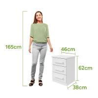 Mesa De Cabeceira 3 Gavetas Baiao - Lopas - 7