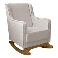 Cadeira Poltrona De Amamentação E Balanço áquila C- Puff - Anjo De Casa Cor Veludo Off White Desenho Do Tecido Liso - 3