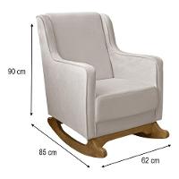 Cadeira Poltrona De Amamentação E Balanço áquila C- Puff - Anjo De Casa Cor Veludo Off White Desenho Do Tecido Liso - 4