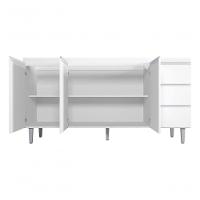 Balcão P Pia Andreia Branco 150cm 3 Portas 3 Gavetas Ajl Branco - 3