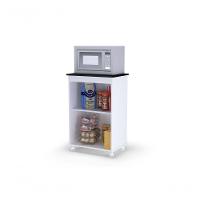 Balcão Multiuso 02 Portas Vitória Branco-preto - Ajl Móveis - 2