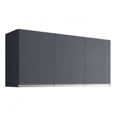 Armário Mulltiuso Aéreo Andreia 3 Portas 120cm - Ajl Móveis Cinza-escuro