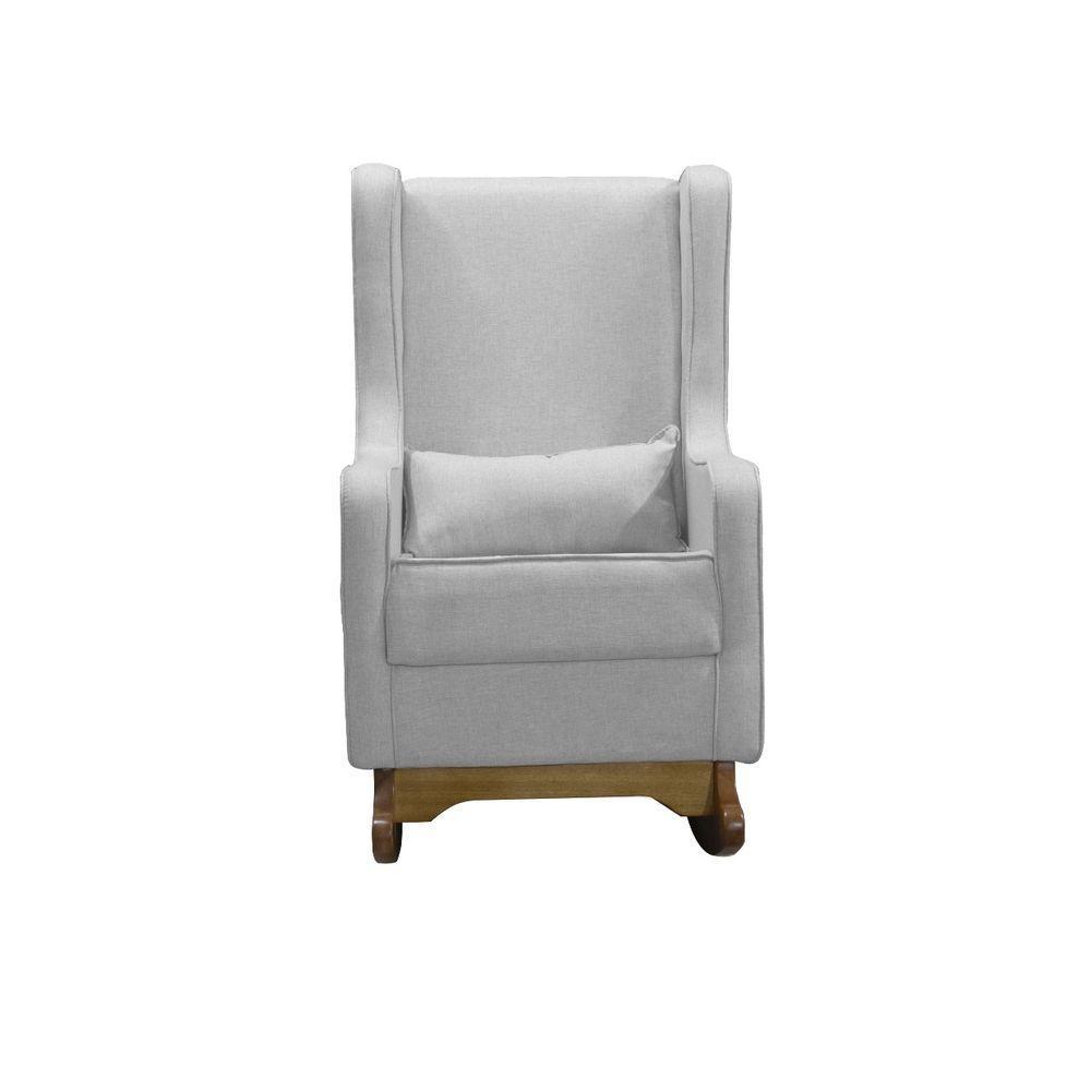 Poltrona De Amamentação E Balanço Retro áquila C- Puff Cinza - Anjo De Casa - 3