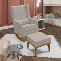 Poltrona De Amamentação E Balanço Retro áquila C- Puff Cinza - Anjo De Casa - 2