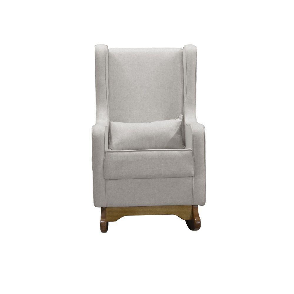 Poltrona De Amamentação E Balanço Retro áquila C- Puff Bege - Anjo De Casa - 6