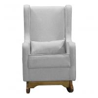 Poltrona De Amamentação E Balanço Retro áquila C- Puff Bege Cinza Desenho Do Tecido Liso - 5