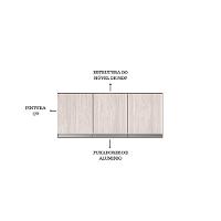 Armário Aéreo P- Cozinha Andreia 120cm C- 3 Portas Cast-avelã - Ajl Móveis