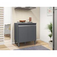 Balcão Cooktop Andreia 4 Ou 5 Bocas Cinza - Ajl Móveis - 1